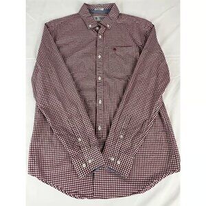 Original Penguin Mens Classic Fit Stretch Long Sleeve Gingham Check Shirt